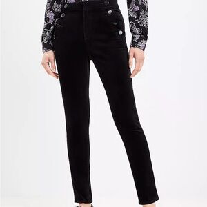 Loft Dark Navy Blue Button-Detail Women's Pants NWT